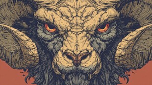 怒目公羊头插画