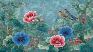 花鸟绘景图 雅致中式风情