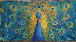 1 绚丽开屏孔雀精美画作