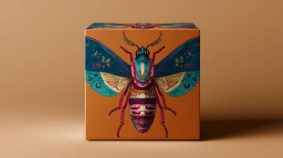 彩翼蜂形图案装饰盒