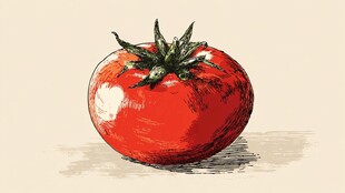 手绘鲜红番茄插画