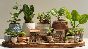 微型盆栽景观 尽显自然意趣