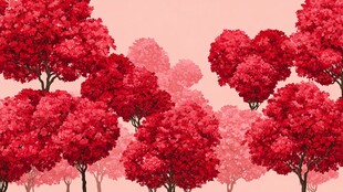 梦幻绯红树林风景图