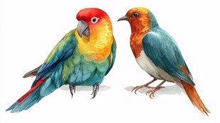 多彩鹦鹉的美丽瞬间