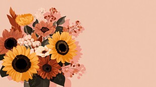 秋日缤纷向日葵花束