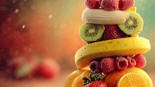 缤纷水果堆叠的视觉盛宴