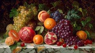 多彩鲜果静物艺术画作