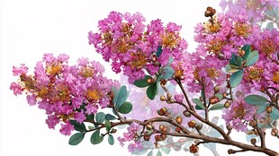 绽放的紫薇花枝