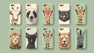 动物图案手机壳展示