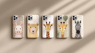 可爱动物图案手机壳展示