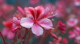 娇艳绽放的美丽粉色花朵