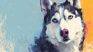 绘风下的帅气哈士奇