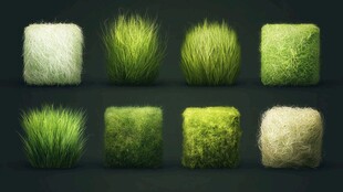 多样草块3D模型展示