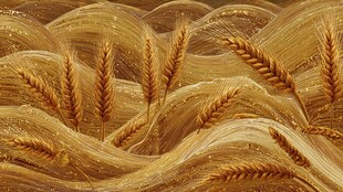 金色麦浪 饱满麦穗景观