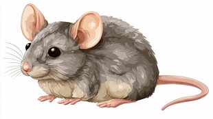 可爱小灰鼠插画形象