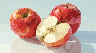 三个红苹果的艺术呈现