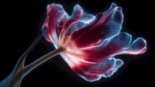 梦幻炫彩郁金香花朵特写