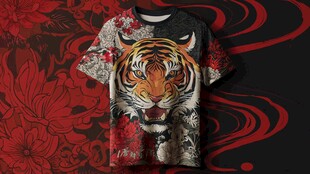 猛虎印花潮流短袖T恤