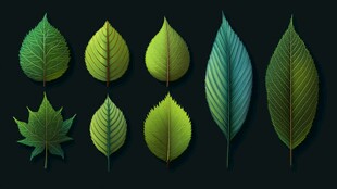 多样形态的精美绿叶集合