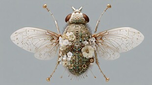 花卉元素装饰的独特苍蝇