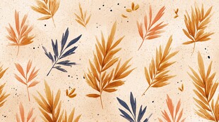 水彩风秋叶图案背景素材