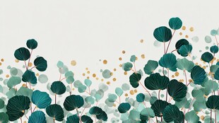 清新绿植装饰画背景图案