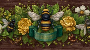 蜜蜂花卉装饰图案