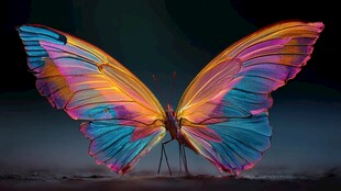 梦幻炫彩蝴蝶展翅瞬间