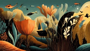 梦幻海底植物与游鱼世界