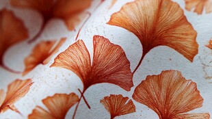 银杏叶图案的精美布料