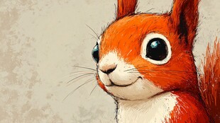 可爱红松鼠萌趣头像