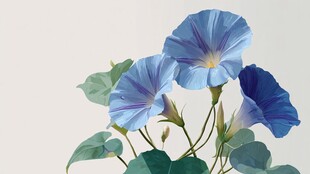 蓝色牵牛花插画