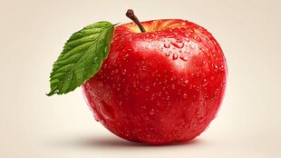 水润红苹果 带叶显鲜灵