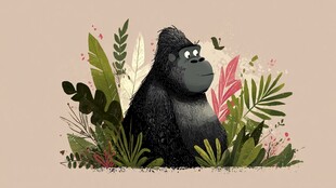 丛林中的可爱大猩猩