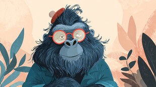 时髦大猩猩的惬意时光