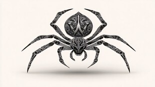 金属质感机械蜘蛛雕塑