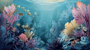 梦幻海底珊瑚礁景观