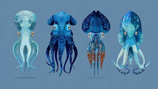 可爱多彩章鱼插画集合