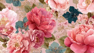 浪漫粉色花卉图案背景