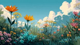 梦幻花海 清新自然风景