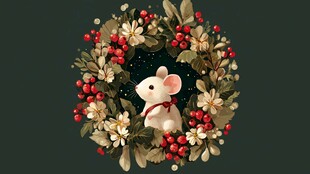 鼠在花环中的梦幻景象