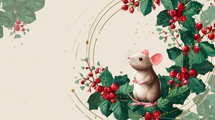 鼠栖浆果环绕的植物间