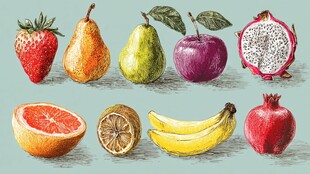 缤纷水果插画集合