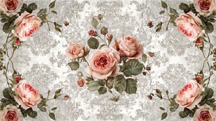 复古风玫瑰花卉图案背景