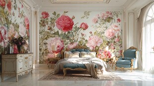 浪漫花卉风奢华卧室空间