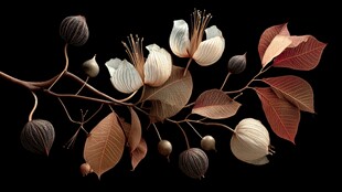 干花枝叶特写 精致之美