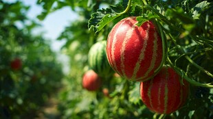 藤上鲜西瓜 田园好风光