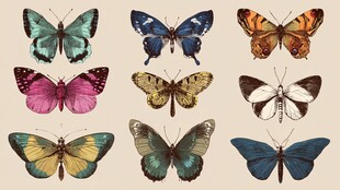 多彩蝴蝶艺术插画集合