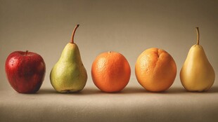 多彩水果整齐排列展示