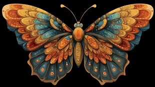 绚丽多彩的梦幻蝴蝶